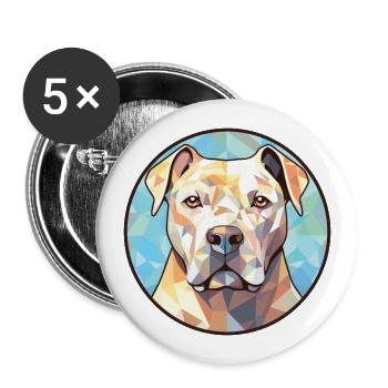 Französischer weißer und orangefarbener Hund Rasse Aquarell - Buttons groß 56 mm (5er Pack) - Weiß - Vorne