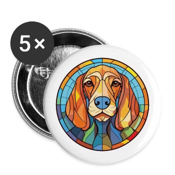 Bouviers Des Flandre Dog Breed Colorful Watercolor - Buttons large 2.2''/56 mm (5-pack) - white - Front