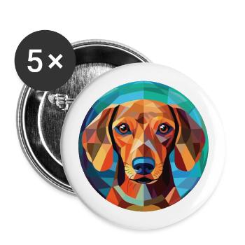 French Gascony Pointer Dog Breed Watercolor Glass - Buttons large 2.2''/56 mm (5-pack) - white - Front