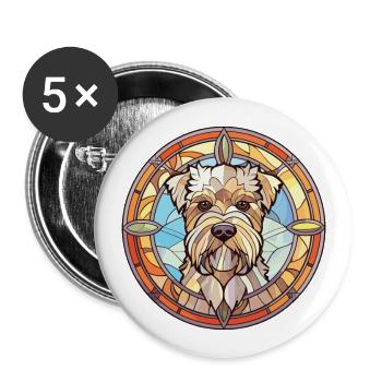 Illustration à l’aquarelle de race de chien épagneul allemand - Lot de 5 grands badges (56 mm) - blanc - Devant