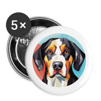 Golden Retriever Dog Breed Watercolor Illustration - Buttons large 2.2''/56 mm (5-pack) - white - Front