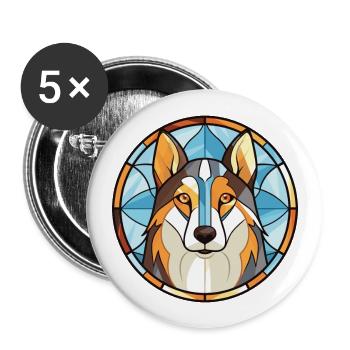 Affenpinscher race de chien aquarelle illustration - Lot de 5 grands badges (56 mm) - blanc - Devant