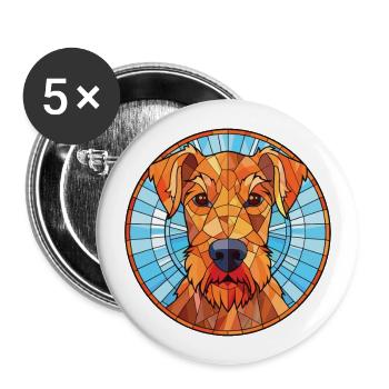 Irish Terrier Dog Breed Watercolor Illustration - Buttons large 2.2''/56 mm (5-pack) - white - Front
