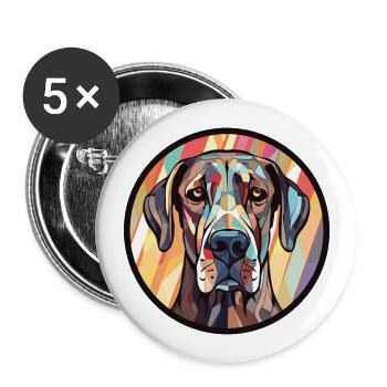 Giant Schnauzer Dog Breed Watercolor Illustration - Buttons large 2.2''/56 mm (5-pack) - white - Front