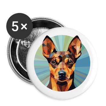 German Roughhaired Pointer Dog Breed Watercolor - Buttons large 2.2''/56 mm (5-pack) - white - Front