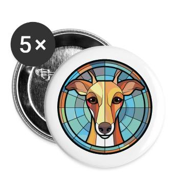 Harrier chien race coloré aquarelle illustration - Lot de 5 grands badges (56 mm) - blanc - Devant
