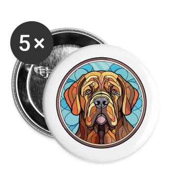Mastiff Dog Breed Colorful Watercolor Illustration - Buttons large 2.2''/56 mm (5-pack) - white - Front