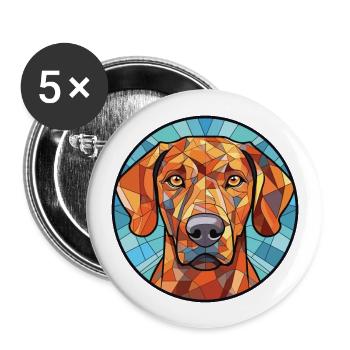 Rhodesian Ridgeback chien race aquarelle colorée - Lot de 5 grands badges (56 mm) - blanc - Devant