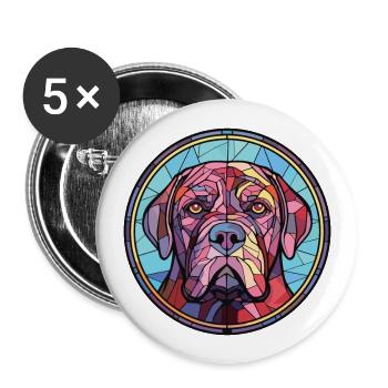 Neapolitan Mastiff Dog Breed Colorful Watercolor - Buttons large 2.2''/56 mm (5-pack) - white - Front