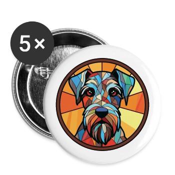 Standard Schnauzer Dog Breed Colorful Watercolor - Buttons large 2.2''/56 mm (5-pack) - white - Front
