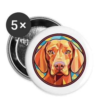 Wirehaired Vizsla Dog Breed Colorful Watercolor - Buttons large 2.2''/56 mm (5-pack) - white - Front