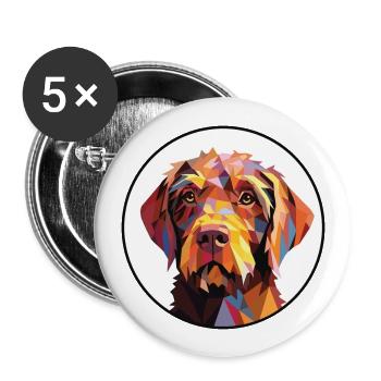 Drahthaarige zeigende Griffon-Hunderasse Aquarell - Buttons groß 56 mm (5er Pack) - Weiß - Vorne