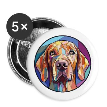 Braco Italiano race de chien aquarelle Illustration - Lot de 5 grands badges (56 mm) - blanc - Devant
