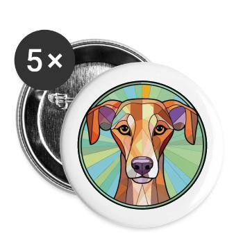 Azawakh chien race coloré aquarelle Illustration - Lot de 5 grands badges (56 mm) - blanc - Devant