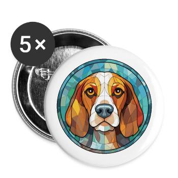 Cao De Seo Miguel Dog Breed Watercolor Glass - Buttons large 2.2''/56 mm (5-pack) - white - Front