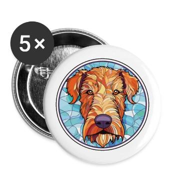Irish Terrier Dog Breed Watercolor Illustration - Buttons large 2.2''/56 mm (5-pack) - white - Front