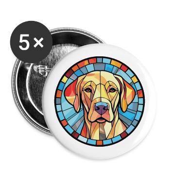 Labrador Hunderasse Aquarell Glas Illustration - Buttons groß 56 mm (5er Pack) - Weiß - Vorne