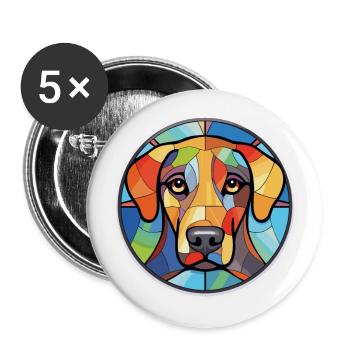 New Zealand Heading Dog Breed Colorful Watercolor - Buttons large 2.2''/56 mm (5-pack) - white - Front