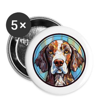 Slovak Rough Haired Pointer Dog Breed Watercolor - Buttons large 2.2''/56 mm (5-pack) - white - Front