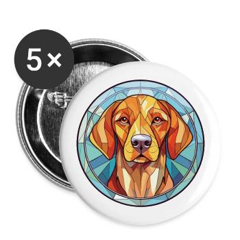 Saarlooswolfhond Dog Breed Watercolor Illustration - Buttons large 2.2''/56 mm (5-pack) - white - Front