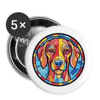 Rajapalayam Dog Breed Watercolor Illustration - Buttons large 2.2''/56 mm (5-pack) - white - Front