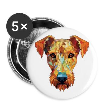 Irish Terrier Dog Breed Watercolor Illustration - Buttons large 2.2''/56 mm (5-pack) - white - Front
