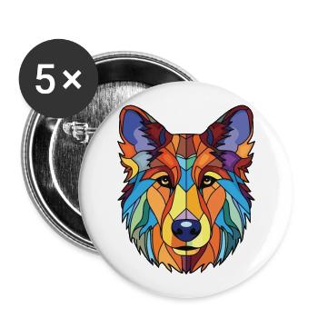 Collie, berger, chien, race, aquarelle, illustration - Lot de 5 grands badges (56 mm) - blanc - Devant