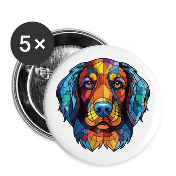 Kyi Leo Hunderasse Bunte Aquarell-Illustration - Buttons groß 56 mm (5er Pack) - Weiß - Vorne