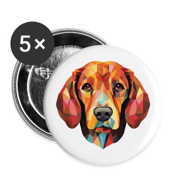 Polish Hunting Dog Breed Watercolor Illustration - Buttons large 2.2''/56 mm (5-pack) - white - Front