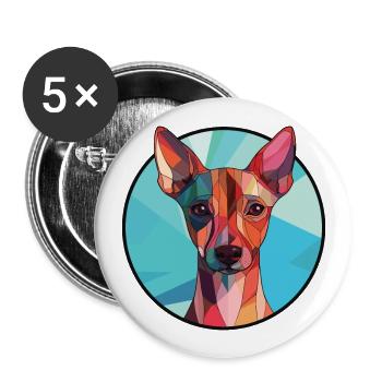 Peruvian Hairless Dog Breed Colorful Watercolor - Buttons large 2.2''/56 mm (5-pack) - white - Front