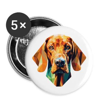 Redbone Coonhound Dog Breed Colorful Watercolor - Buttons large 2.2''/56 mm (5-pack) - white - Front