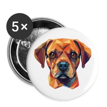 Puggle Dog Breed Colorful Watercolor Illustration - Buttons large 2.2''/56 mm (5-pack) - white - Front