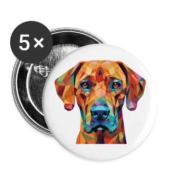 Rhodesian Ridgeback chien race aquarelle colorée - Lot de 5 grands badges (56 mm) - blanc - Devant