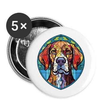 Rajapalayam Dog Breed Watercolor Illustration - Buttons large 2.2''/56 mm (5-pack) - white - Front