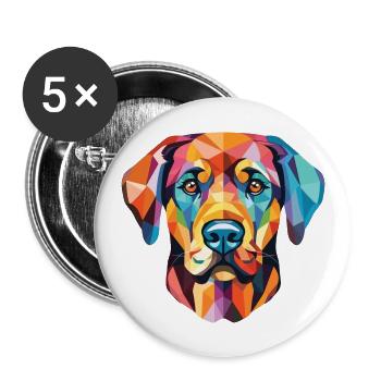 Strellufstover Dog Breed Watercolor Illustration - Buttons large 2.2''/56 mm (5-pack) - white - Front