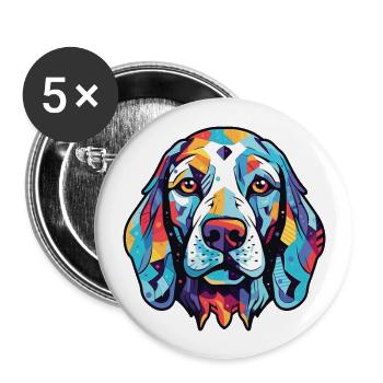 Dalmatinische Hunderasse Aquarellglas-Illustration - Buttons groß 56 mm (5er Pack) - Weiß - Vorne