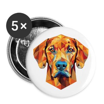 Rhodesian Ridgeback chien race aquarelle colorée - Lot de 5 grands badges (56 mm) - blanc - Devant