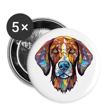 Slovak Rough Haired Pointer Dog Breed Watercolor - Buttons large 2.2''/56 mm (5-pack) - white - Front
