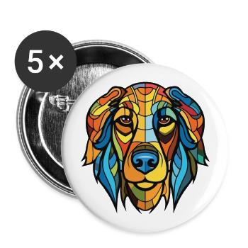 Uruguayen Cimarron chien race aquarelle colorée - Lot de 5 grands badges (56 mm) - blanc - Devant