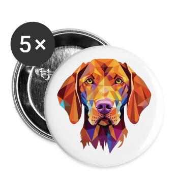 Wirehaired Vizsla Dog Breed Colorful Watercolor - Buttons large 2.2''/56 mm (5-pack) - white - Front