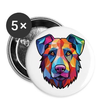 Taigan Kyrgyzdyn Taighany Dog Breed Watercolor - Buttons large 2.2''/56 mm (5-pack) - white - Front