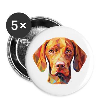 Vizsla Dog Breed Colorful Watercolor Illustration - Buttons large 2.2''/56 mm (5-pack) - white - Front