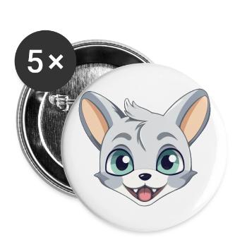 Donskoy Cat Cartoon Illustration à l’aquarelle - Lot de 5 grands badges (56 mm) - blanc - Devant