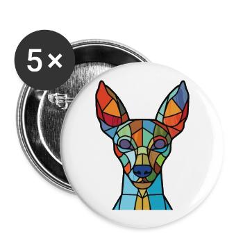 Mexican Hairless Dog Breed Watercolor Illustration - Buttons large 2.2''/56 mm (5-pack) - white - Front