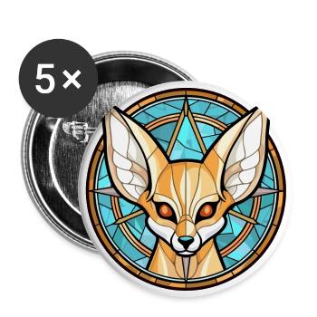 Fennec Fox bunte Aquarell-Tierillustration - Buttons groß 56 mm (5er Pack) - Weiß - Vorne