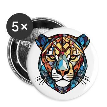 Jaguar Aquarelle colorée Animal animal de compagnie Illustration - Lot de 5 grands badges (56 mm) - blanc - Devant