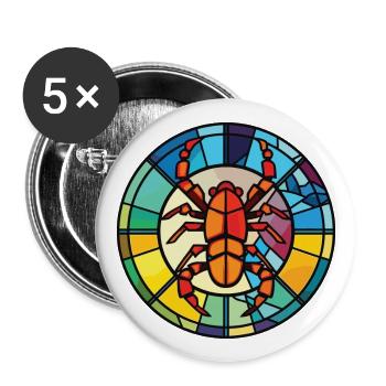 Scorpion Colorful Watercolor Animal Illustration - Buttons large 2.2''/56 mm (5-pack) - white - Front
