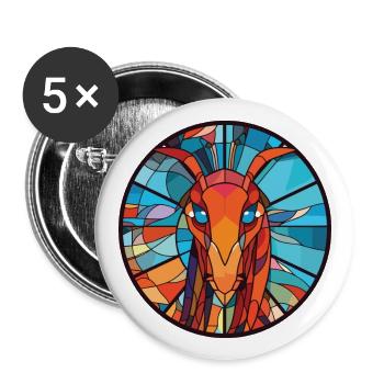 Shrimp Colorful Watercolor Animal Pet Illustration - Buttons large 2.2''/56 mm (5-pack) - white - Front