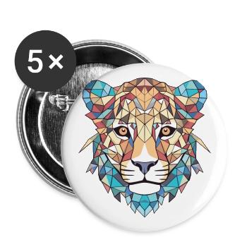 Guépard coloré aquarelle Animal Illustration - Lot de 5 grands badges (56 mm) - blanc - Devant