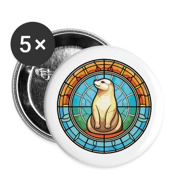 Seal Colorful Watercolor Animal Pet Illustration - Buttons large 2.2''/56 mm (5-pack) - white - Front